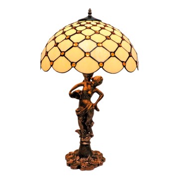 BRILAGI - Tiffany vitrážová stolní lampa IVORY SMOOTH 1xE27/60W/230V