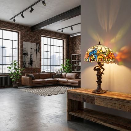 Brilagi - Tiffany vitrážová stolní lampa JUNGLE 1xE27/60W/230V