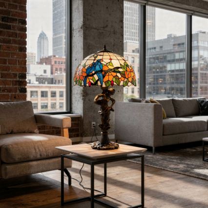 Brilagi - Tiffany vitrážová stolní lampa JUNGLE 1xE27/60W/230V