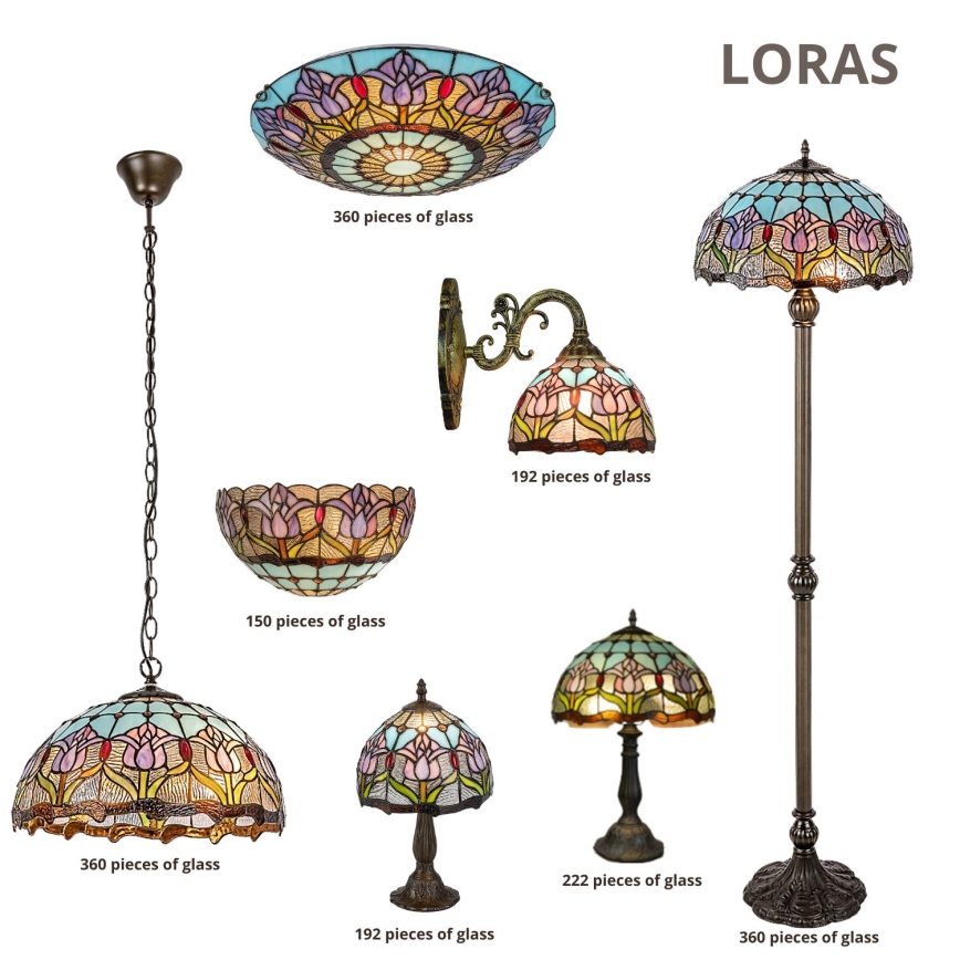 Brilagi - Tiffany vitrážová stolní lampa LORAS 1xE14/40W/230V