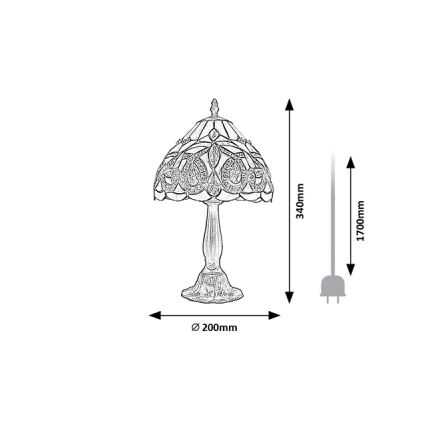 Brilagi - Tiffany vitrážová stolní lampa LUISA 1xE14/40W/230V