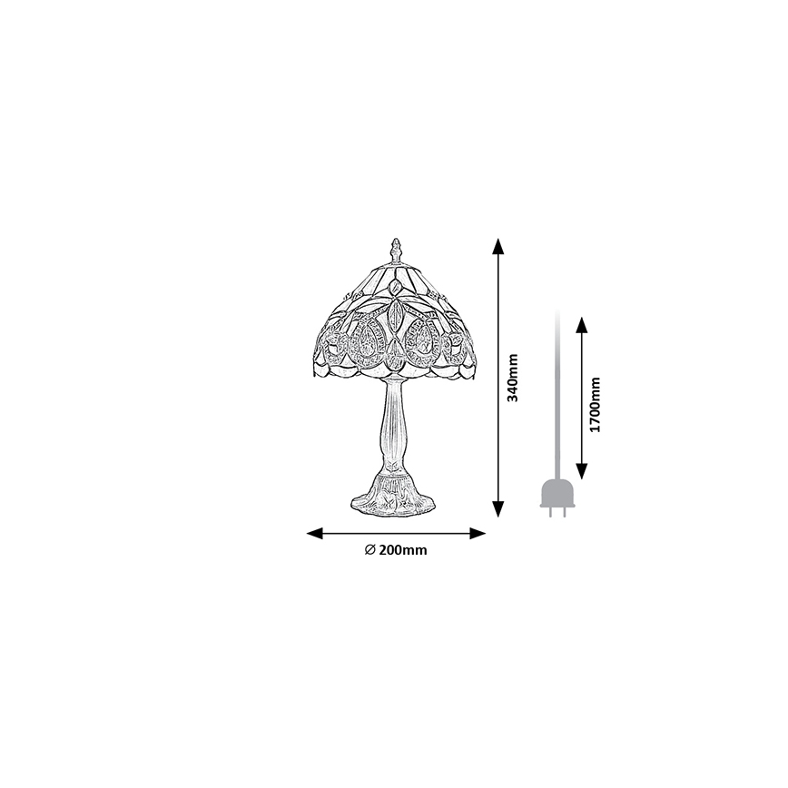 Brilagi - Tiffany vitrážová stolní lampa LUISA 1xE14/40W/230V
