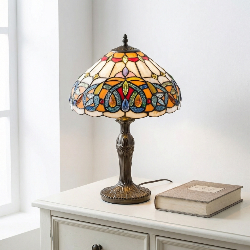 Brilagi - Tiffany vitrážová stolní lampa LUISA 1xE27/40W/230V