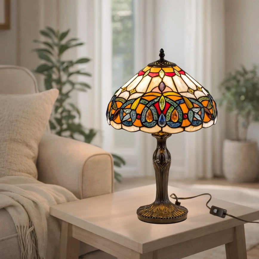 Brilagi - Tiffany vitrážová stolní lampa LUISA 1xE27/40W/230V