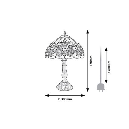 Brilagi - Tiffany vitrážová stolní lampa LUISA 1xE27/40W/230V