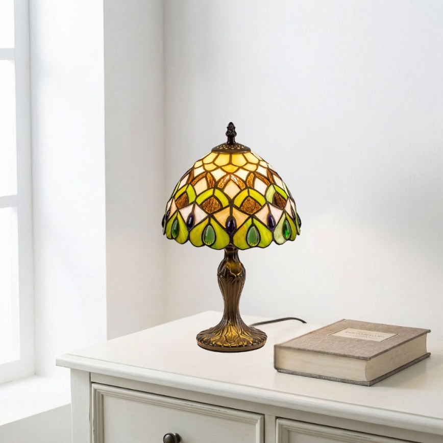 Brilagi - Tiffany vitrážová stolní lampa MARGARET 1xE14/40W/230V