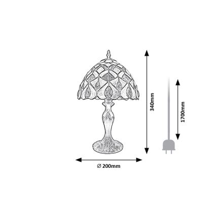 Brilagi - Tiffany vitrážová stolní lampa MARGARET 1xE14/40W/230V
