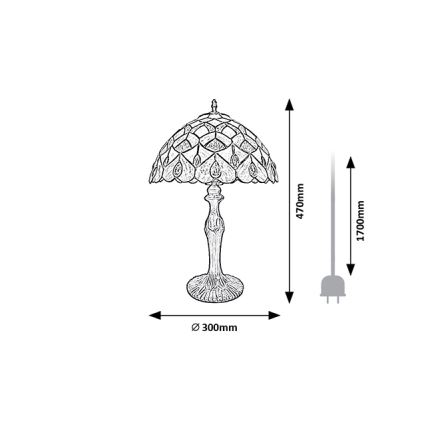 Brilagi - Tiffany vitrážová stolní lampa MARGARET 1xE27/40W/230V