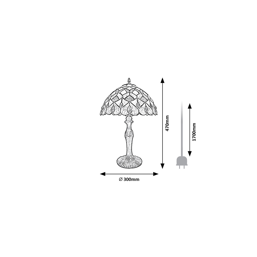 Brilagi - Tiffany vitrážová stolní lampa MARGARET 1xE27/40W/230V