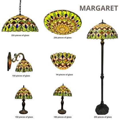 Brilagi - Tiffany vitrážová stolní lampa MARGARET 1xE27/40W/230V
