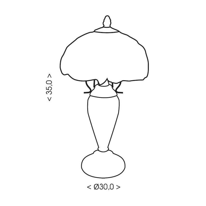 Brilagi - Tiffany vitrážová stolní lampa MIRABELLA 1xE27/60W/230V + 1xE14/40W