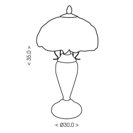 Brilagi - Tiffany vitrážová stolní lampa MIRABELLA 1xE27/60W/230V + 1xE14/40W