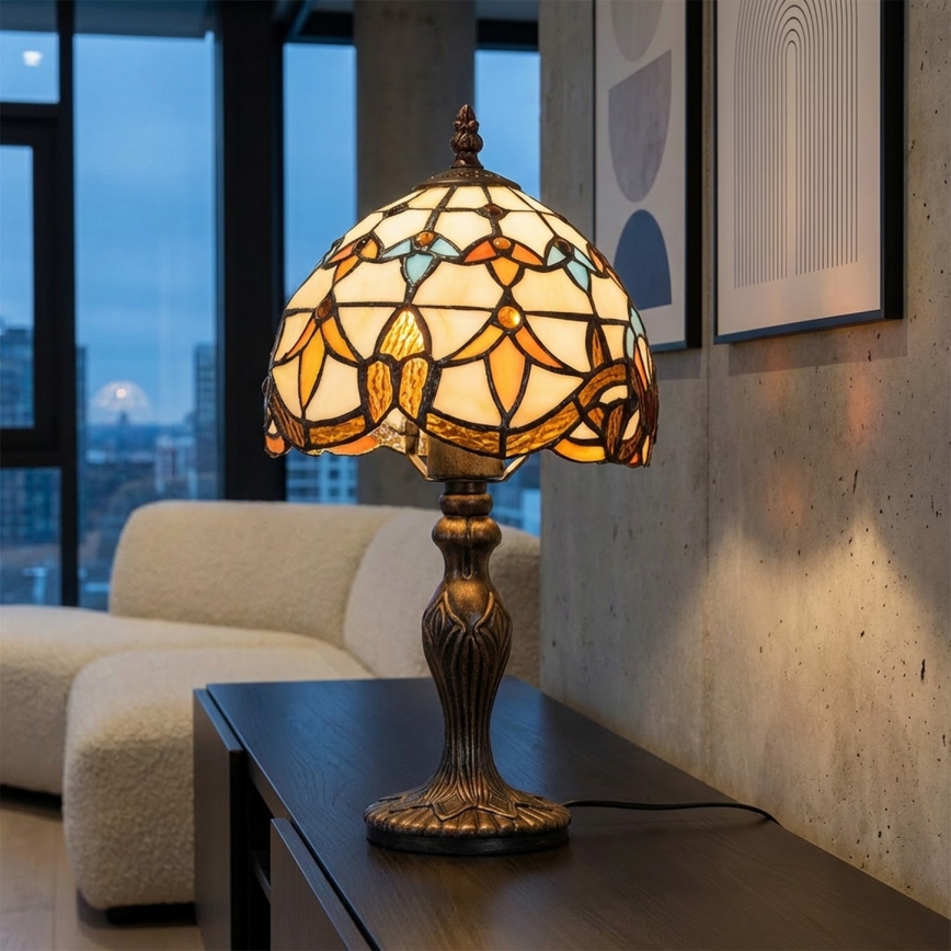 Brilagi - Tiffany vitrážová stolní lampa MIRABELLA 1xE27/60W/230V