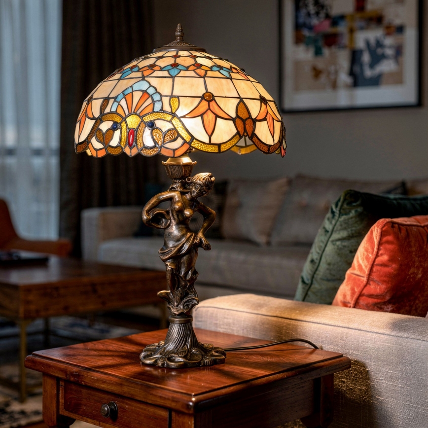Brilagi - Tiffany vitrážová stolní lampa MIRABELLA 1xE27/60W/230V