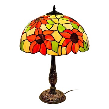 Brilagi - Tiffany vitrážová stolní lampa SUNFLOWER 2xE27/60W/230V