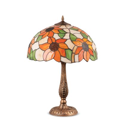 Brilagi - Tiffany vitrážová stolní lampa SUNFLOWER 2xE27/60W/230V