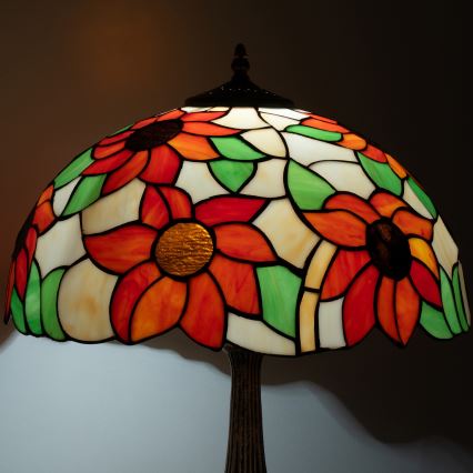 Brilagi - Tiffany vitrážová stolní lampa SUNFLOWER 2xE27/60W/230V