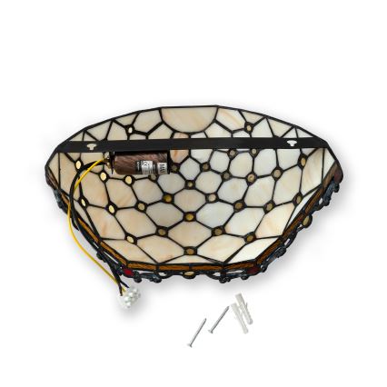 Brilagi - Tiffany vitrážové nástěnné svítidlo IVORY 1xE14/40W/230V