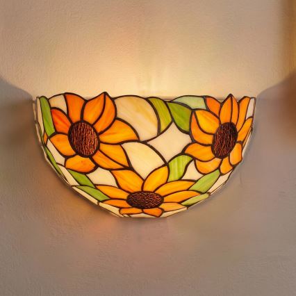 Brilagi - Tiffany vitrážové nástěnné svítidlo SUNFLOWER 1xE14/40W/230V