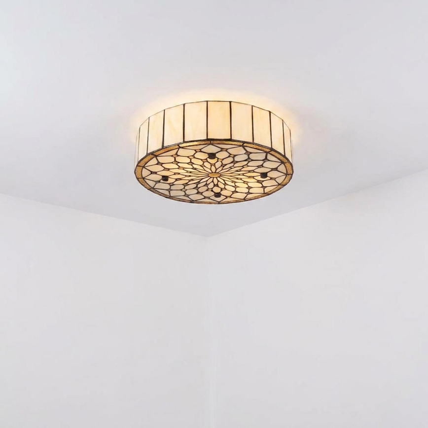 BRILAGI - Tiffany vitrážové stropní svítidlo IVORY 2xE27/60W/230V pr. 40 cm