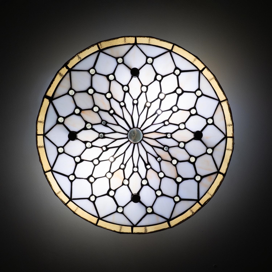 Brilagi - Tiffany vitrážové stropní svítidlo IVORY 3xE27/60W/230V pr. 40 cm