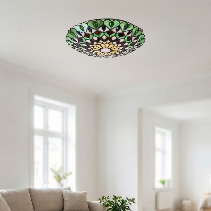 Brilagi - Tiffany vitrážové stropní svítidlo MARGARET 2xE27/60W/230V pr. 40 cm