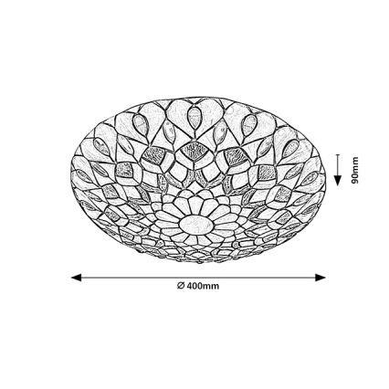 Brilagi - Tiffany vitrážové stropní svítidlo MARGARET 2xE27/60W/230V pr. 40 cm