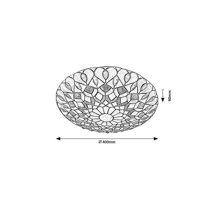Brilagi - Tiffany vitrážové stropní svítidlo MARGARET 2xE27/60W/230V pr. 40 cm