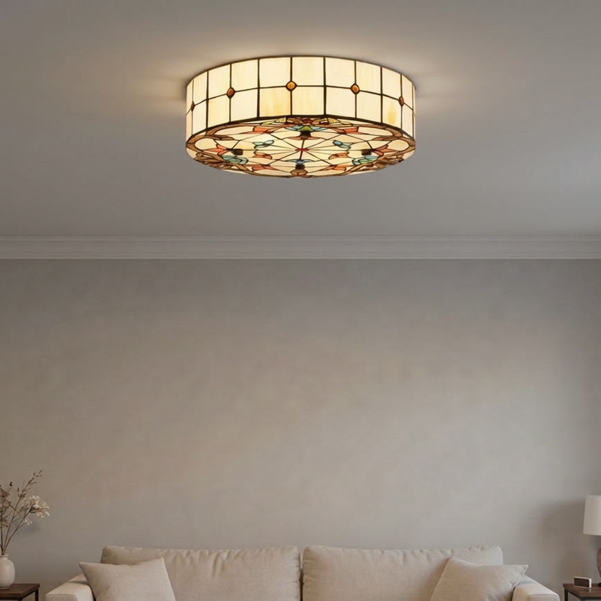 BRILAGI - Tiffany vitrážové stropní svítidlo MIRABELLA 2xE27/60W/230V pr. 40 cm