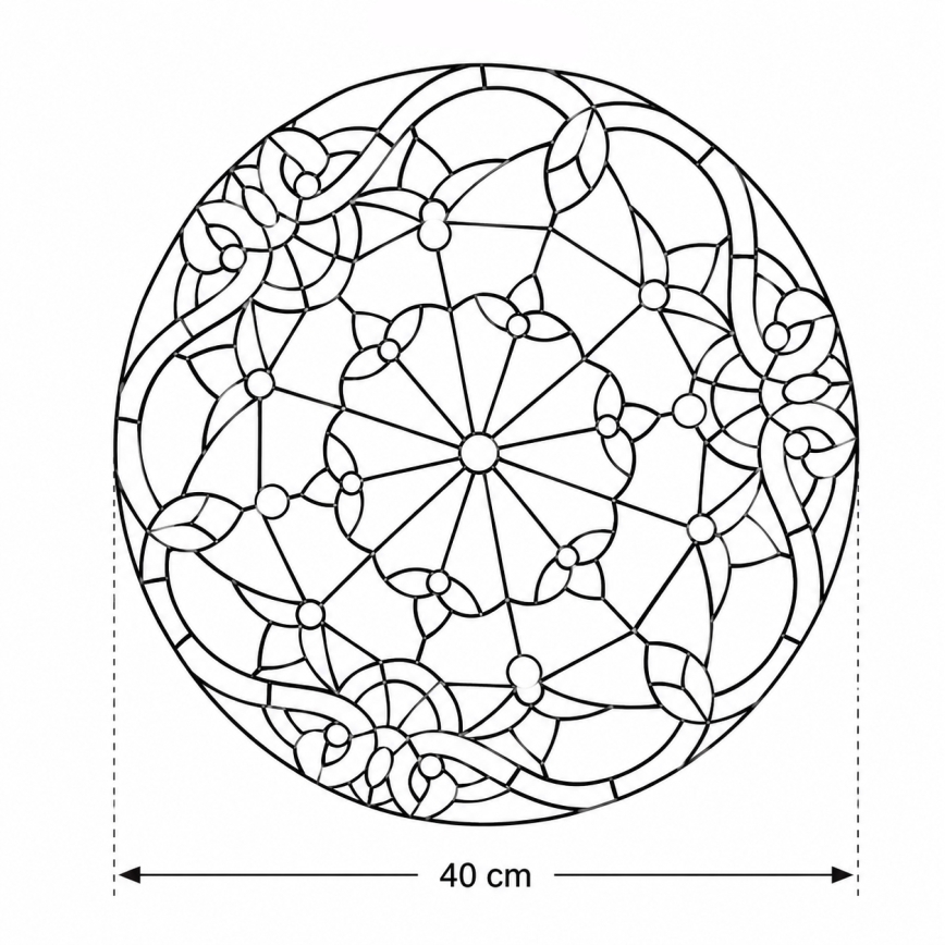 BRILAGI - Tiffany vitrážové stropní svítidlo MIRABELLA 2xE27/60W/230V pr. 40 cm