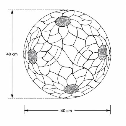 Brilagi - Tiffany vitrážové stropní svítidlo SUNFLOWER 2xE27/60W/230V pr. 40 cm