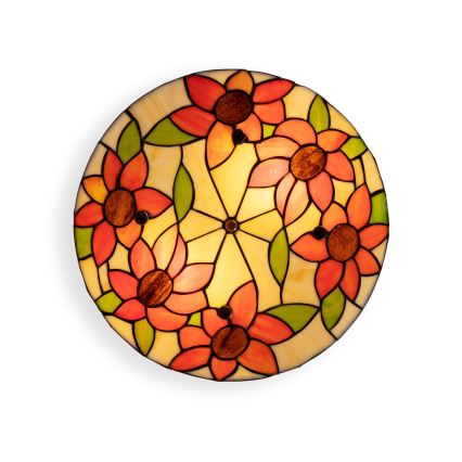 BRILAGI - Tiffany vitrážové stropní svítidlo SUNFLOWER 2xE27/60W/230V pr. 40 cm