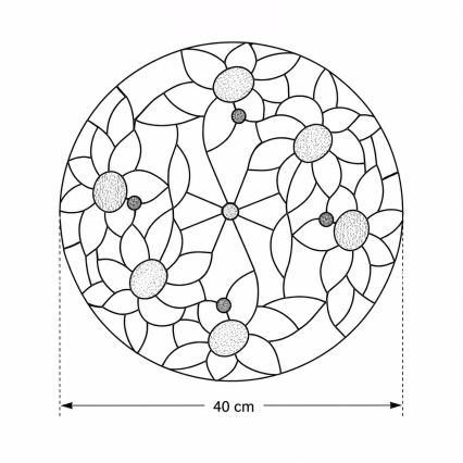 BRILAGI - Tiffany vitrážové stropní svítidlo SUNFLOWER 2xE27/60W/230V pr. 40 cm