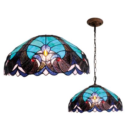 BRILAGI - Tiffany vitrážový lustr na řetězu CORAL 1xE27/60W/230V pr. 40 cm