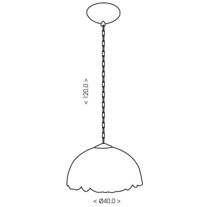 BRILAGI - Tiffany vitrážový lustr na řetězu CORAL 1xE27/60W/230V pr. 40 cm