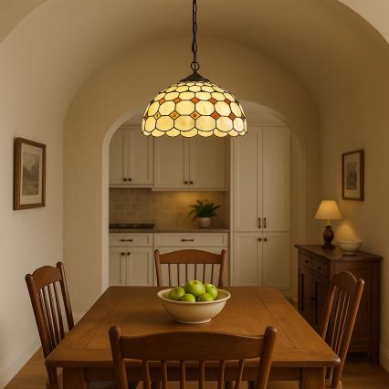 Brilagi - Tiffany vitrážový lustr na řetězu DORAN 2xE27/60W/230V
