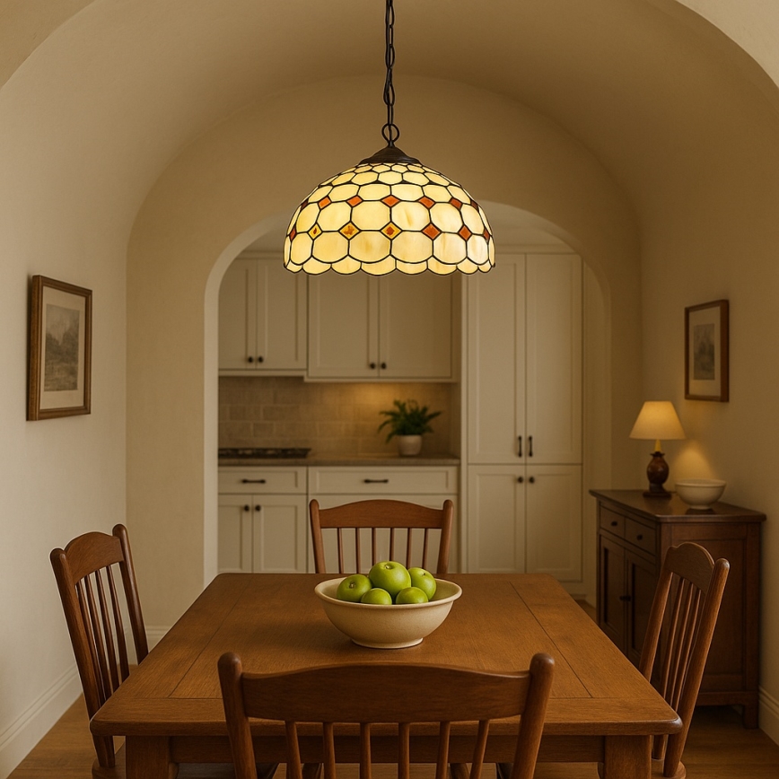 Brilagi - Tiffany vitrážový lustr na řetězu DORAN 2xE27/60W/230V