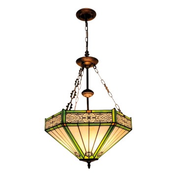 BRILAGI - Tiffany vitrážový lustr na řetězu EMERALD 3xE27/60W/230V pr. 50 cm