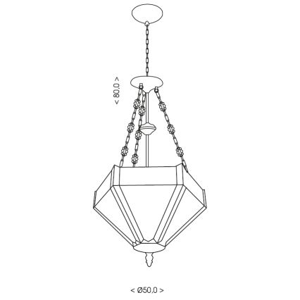 BRILAGI - Tiffany vitrážový lustr na řetězu EMERALD 3xE27/60W/230V pr. 50 cm