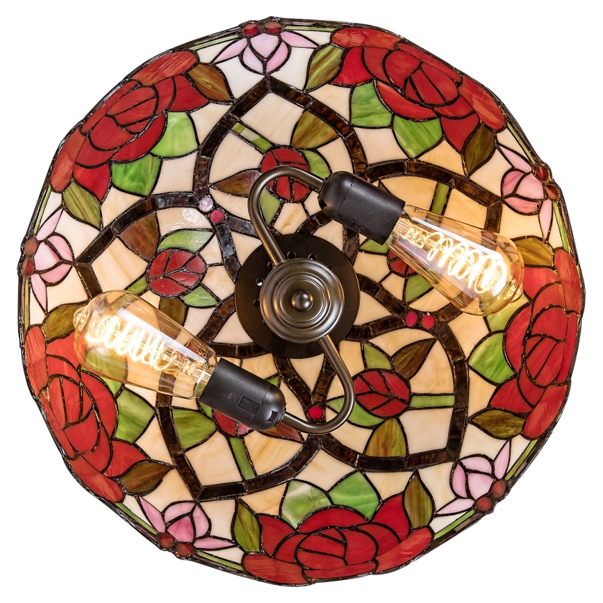 Brilagi - Tiffany vitrážový lustr na řetězu GARLAN 2xE27/60W/230V