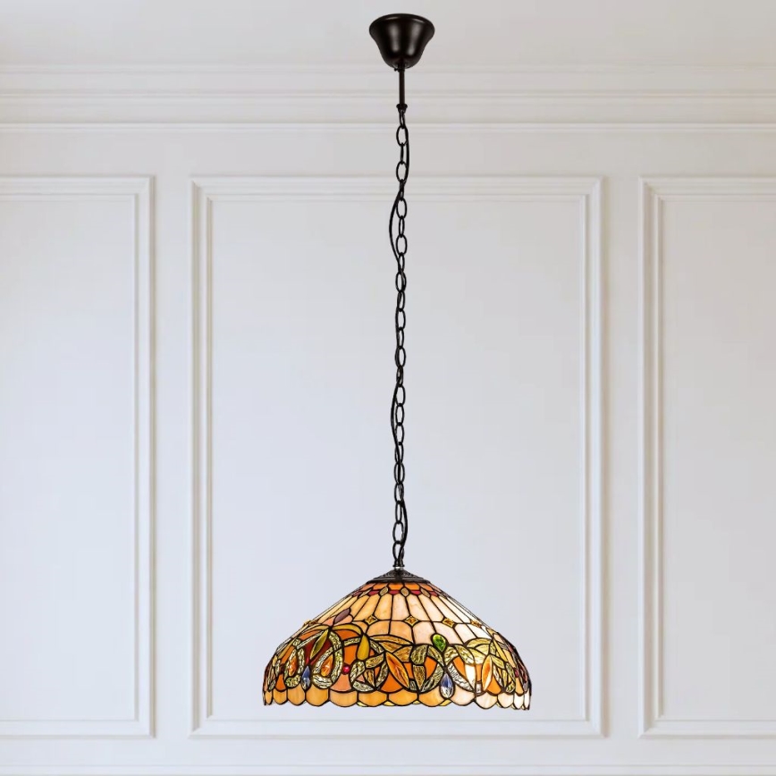 Brilagi - Tiffany vitrážový lustr na řetězu LUISA 2xE27/60W/230V