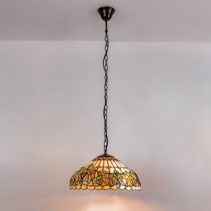 Brilagi - Tiffany vitrážový lustr na řetězu LUISA 2xE27/60W/230V