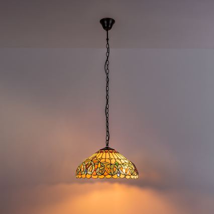 Brilagi - Tiffany vitrážový lustr na řetězu LUISA 2xE27/60W/230V