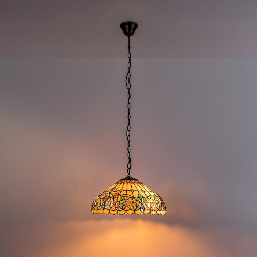 Brilagi - Tiffany vitrážový lustr na řetězu LUISA 2xE27/60W/230V