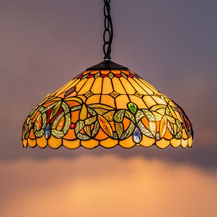 Brilagi - Tiffany vitrážový lustr na řetězu LUISA 2xE27/60W/230V