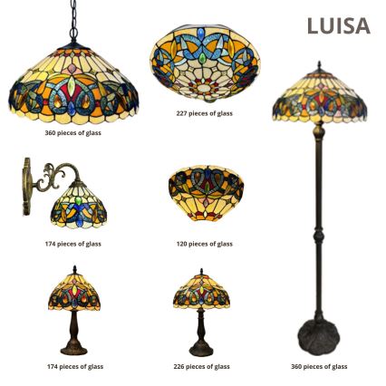 Brilagi - Tiffany vitrážový lustr na řetězu LUISA 2xE27/60W/230V