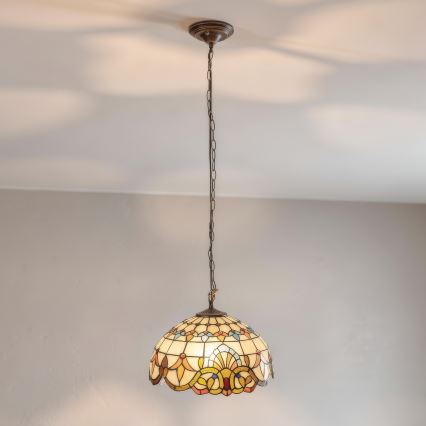 Brilagi - Tiffany vitrážový lustr na řetězu MIRABELLA 1xE27/60W/230V pr. 40 cm