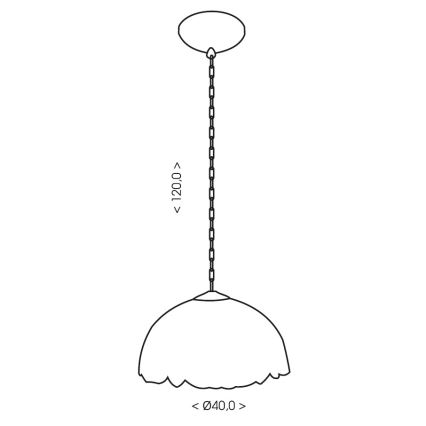 Brilagi - Tiffany vitrážový lustr na řetězu SIENNA 1xE27/60W/230V pr. 40 cm