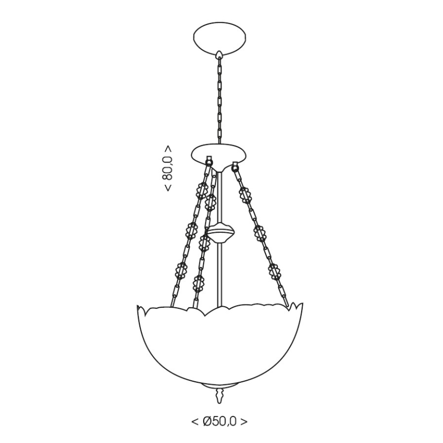 Brilagi - Tiffany vitrážový lustr na řetězu SIENNA 3xE27/60W/230V pr. 50 cm
