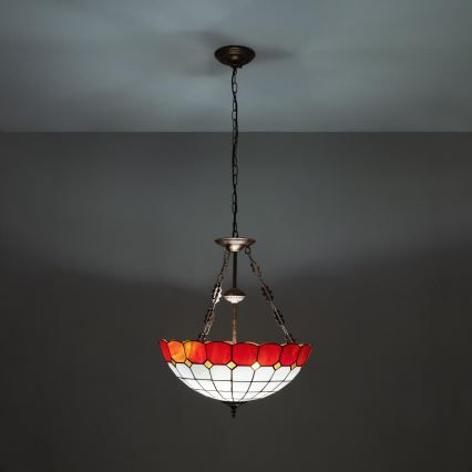 Brilagi - Tiffany vitrážový lustr na řetězu SIENNA 3xE27/60W/230V pr. 50 cm